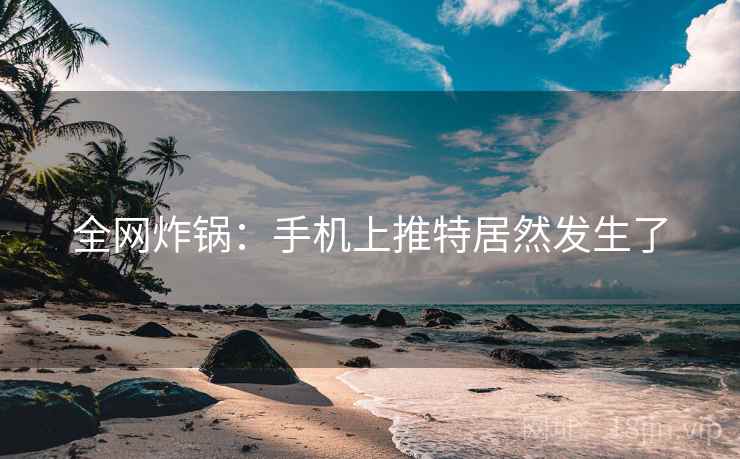 全网炸锅：手机上推特居然发生了